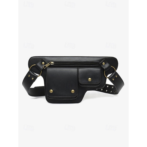 Utility Bag with Vintage Belt Women's Leather Faux FashionChic