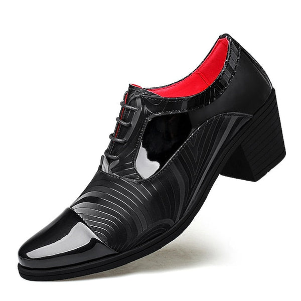 Shoes Stylish Patent Leather Men's Dress Formal – Lace-Up FashionChic