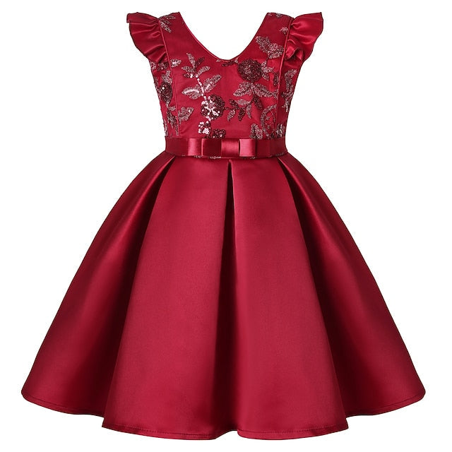 Dress Formal Sleeveless Solid Girls' Color Kids Party FashionChic