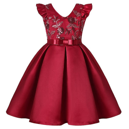 Dress Formal Sleeveless Solid Girls' Color Kids Party FashionChic