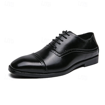 Classic Oxford – Leather Brown Shoes Men's Faux Brogue FashionChic