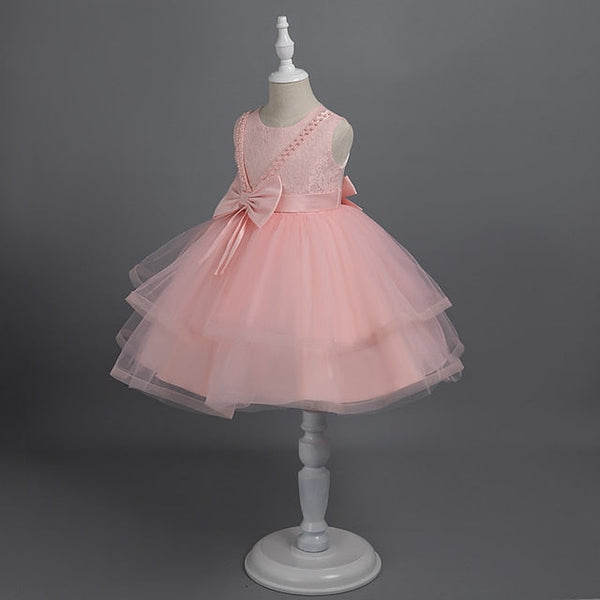 Party Color Girls' Solid Toddler Dress Sleeveless FashionChic