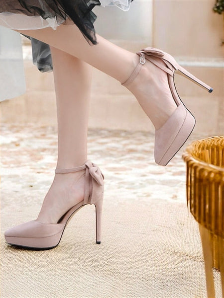 Platform Strap Heels Ankle with Elegant Stiletto Women's FashionChic