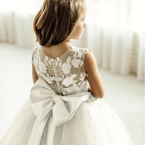 Girl Flower Dress Color Kids Girls' Solid Party FashionChic