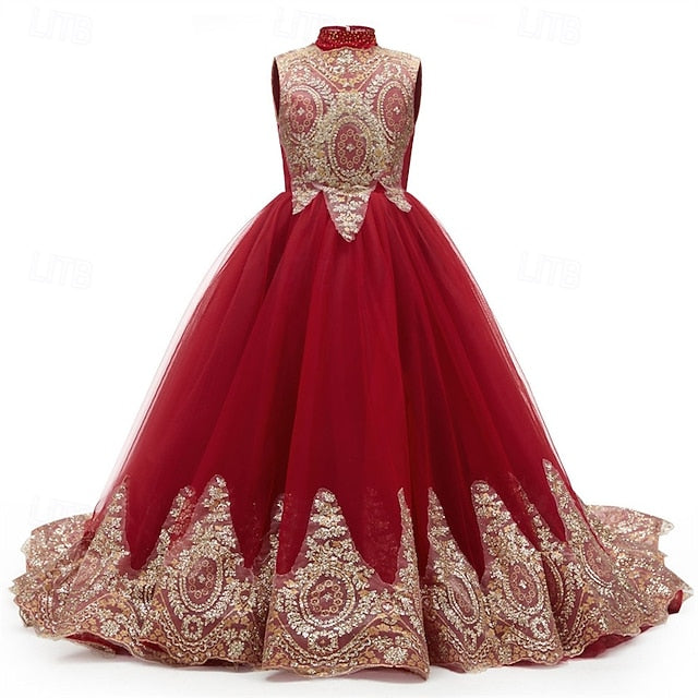Flower Girls' Girl Kid's Evening Gown Dress Formal FashionChic