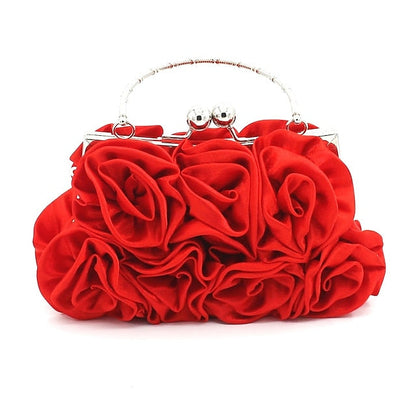 Rose Evening Bag Clutch Design Vintage Floral Elegant – Red FashionChic