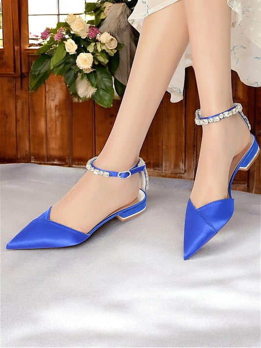 Black Chic Crystal-Ankle Shoes with Satin Strap – Wedding FashionChic