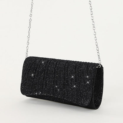 Women's – Evening Purse Clutch Elegant Glitter Silver FashionChic