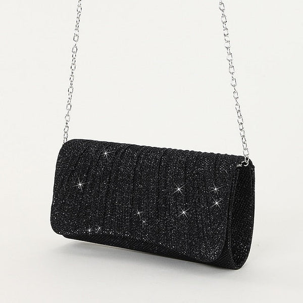 Women's – Evening Purse Clutch Elegant Glitter Silver FashionChic