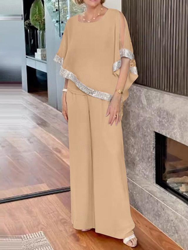 the Dress Jumpsuit / Bride Piece Pantsuit Two Mother Elegant of FashionChic