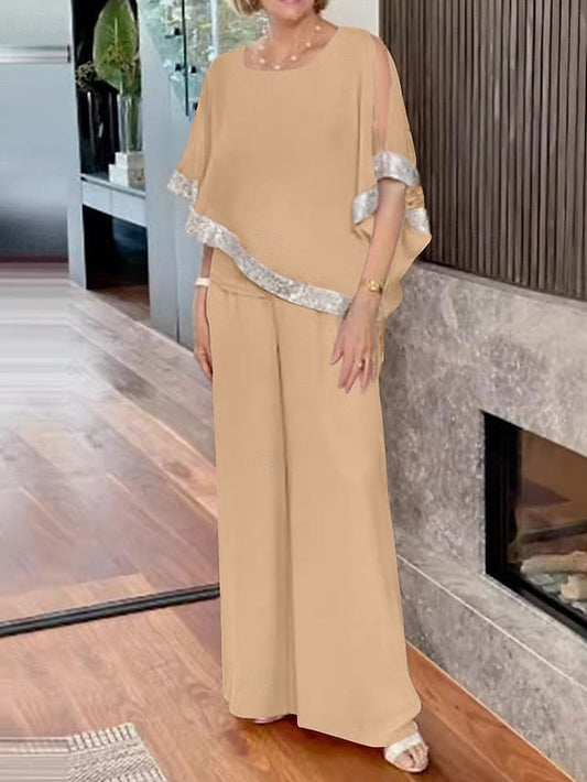 the Dress Jumpsuit / Bride Piece Pantsuit Two Mother Elegant of FashionChic