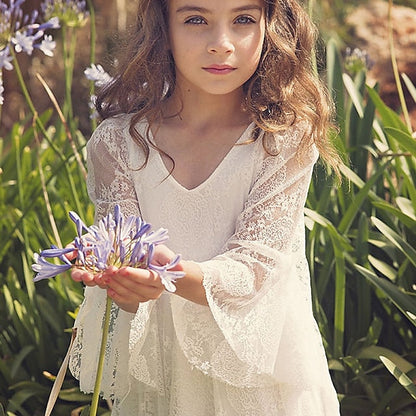 Kid's Flower Lace Dress Girls' Girl Formal FashionChic