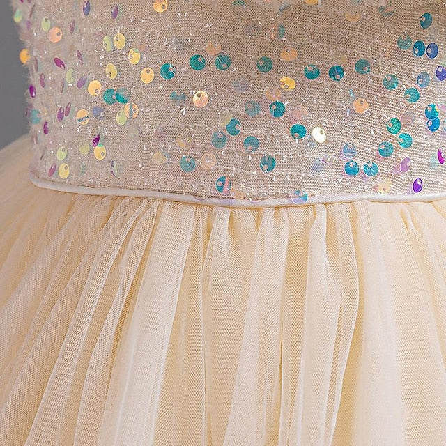 Kids Sleeveless Dress Flower Party Girl Girls' Sequin FashionChic