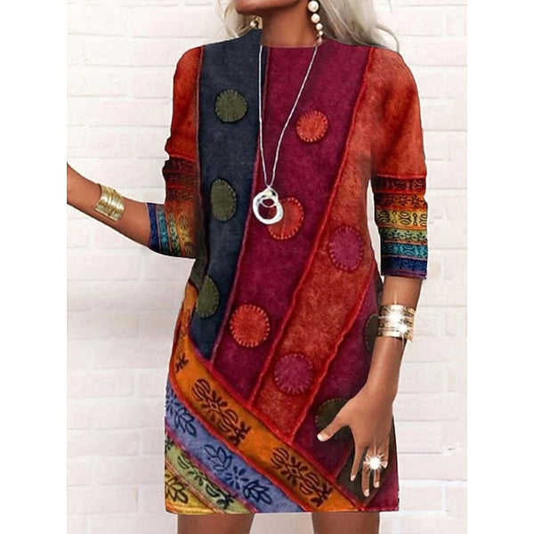 Women's Mini Dress Sweatshirt Dress Casual Dress Vintage