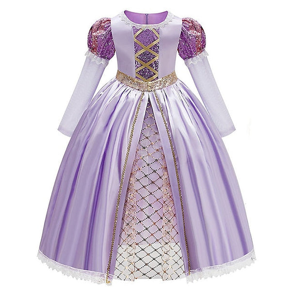 Sofia Rapunzel Dress Girl Fairytale Flower Theme Princess Party FashionChic