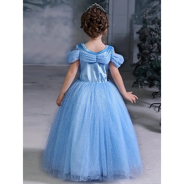Dress Elsa Tulle Party Flower Princess Frozen Costume Girl Theme FashionChic