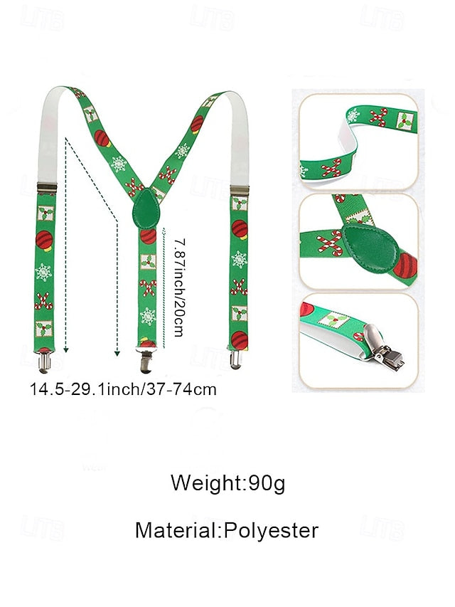 Snowman Christmas Suspenders with Men's FashionChic