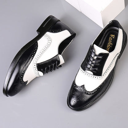 and White Shoes Men's Burgundy Wingtip Oxford Brogue FashionChic