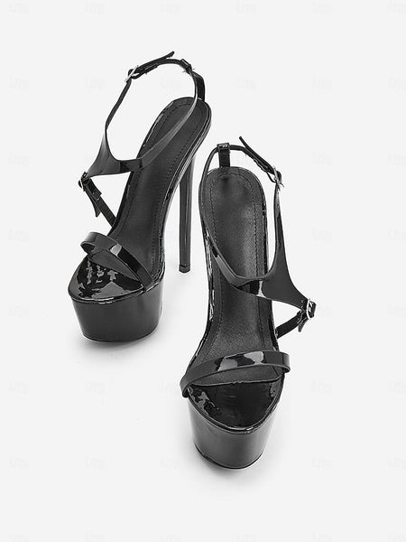 Black Platform Heel Sandals Women's High FashionChic