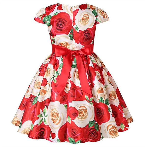 Kids Flower Dress Short Party Sleeve Floral Girls' FashionChic