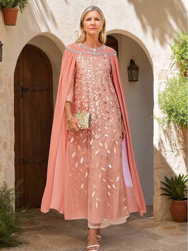 Cape Elegant Bride of A-Line Mother Dress Vintage the FashionChic