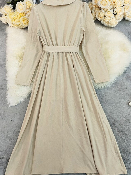 Women's Midi Dress Cotton Linen Dress Fashion Modern Daily FashionChic