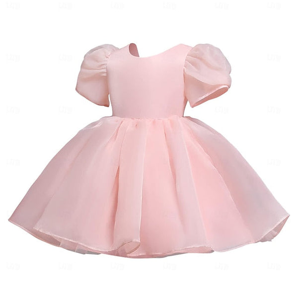 Girl Dress Party Solid Girls' Kids Flower Color FashionChic