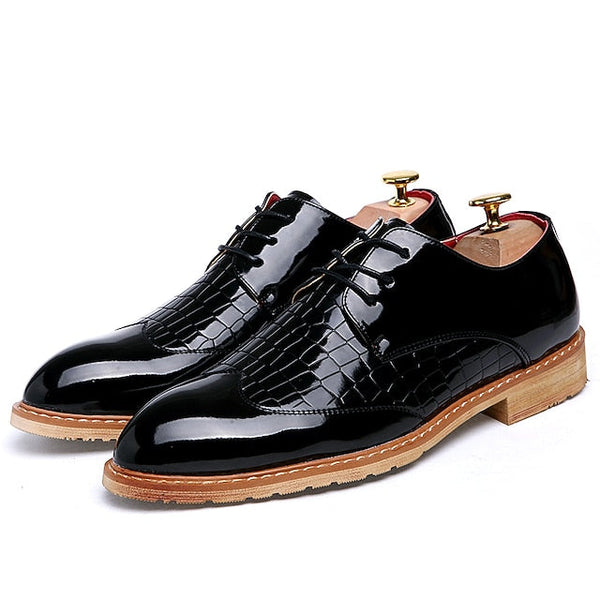 Dress – White Patent Shoes Oxford Crocodile Men's Leather FashionChic