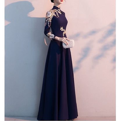 the Bride High Simple Neck Mother Dress A-Line of Floor Elegant FashionChic