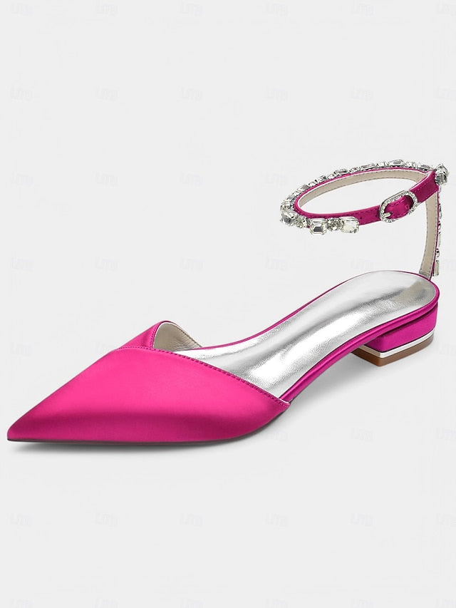 Black Chic Crystal-Ankle Shoes with Satin Strap – Wedding FashionChic