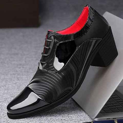 Shoes Stylish Patent Leather Men's Dress Formal – Lace-Up FashionChic