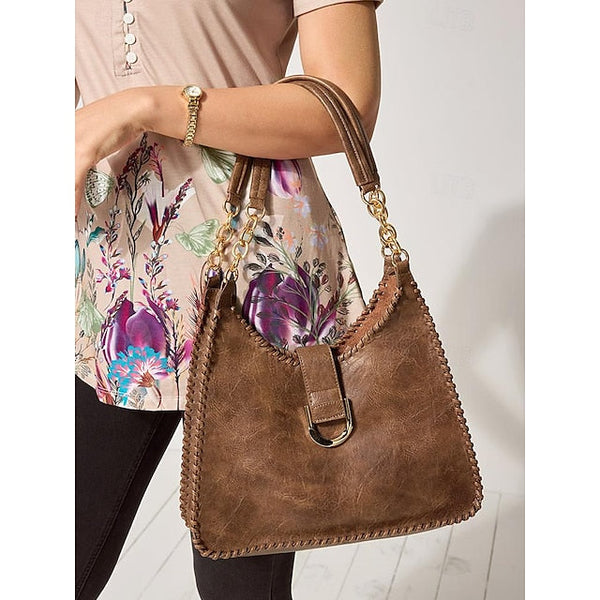 Hobo Bag with Chain – Leather Strap Vintage Women's Large FashionChic