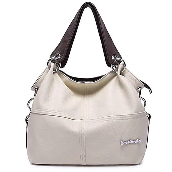 Casual Handbag with Canvas Leather Straps – Women's FashionChic