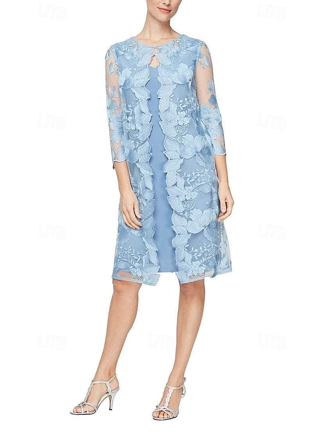 Two Dress Column Sheath the Piece / Bride of Elegant Mother FashionChic