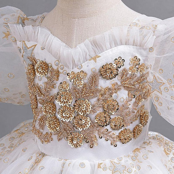 Dress Party Girls' Floral Flower Kids Girl Sequin FashionChic