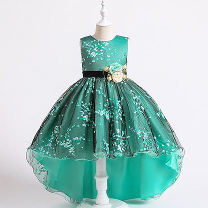 Sleeveless Floral Girls' Kids Solid Dress Wedding Colored FashionChic