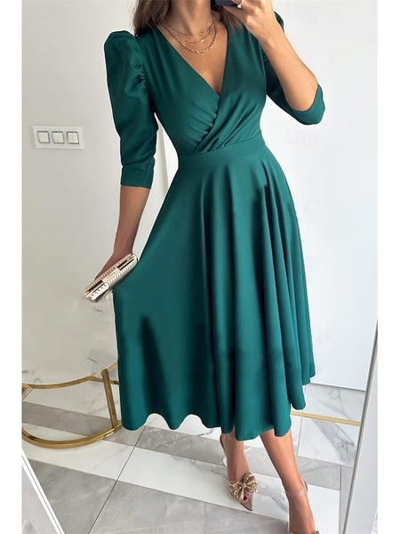 Women's Midi Dress Wrap Dress A Line Dress Casual Daily