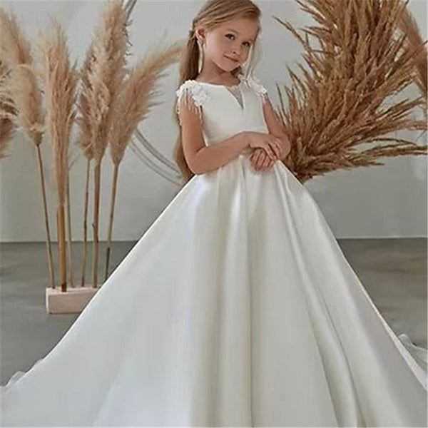 First Party Flower Girls' Dress Communion Girl FashionChic