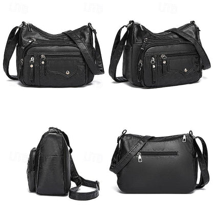 Bag Women's Faux Multiple Leather with Quilted Crossbody FashionChic