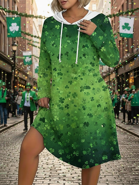 St. Patrick's Day Women's Mini Dress Hoodie Dress