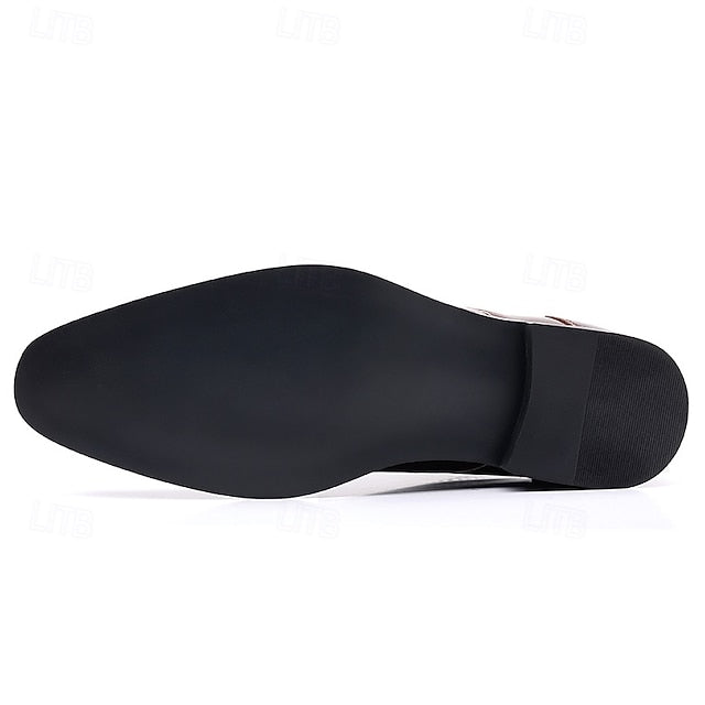 Wingtip Glossy Brogue Burgundy Leather Men's Ankle Faux FashionChic