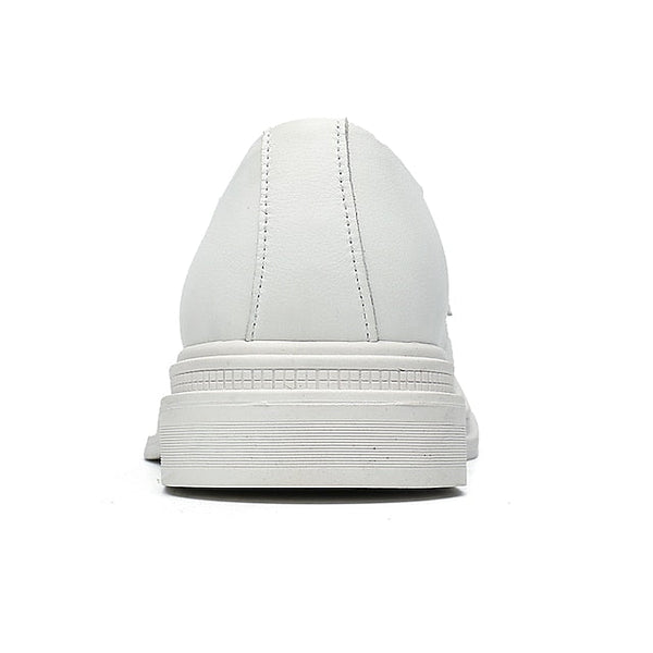 with Faux Perforated Shoes Men's Oxford White Leather FashionChic