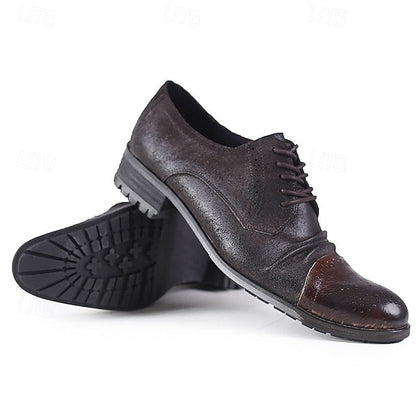 Vintage Genuine Dress Oxford Shoes Leather – Brogue Men's FashionChic