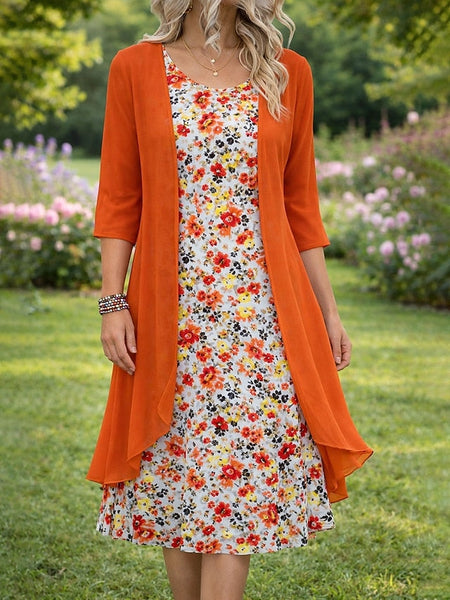 Women's Dress Set A Line Dress Vacation Casual Floral FashionChic