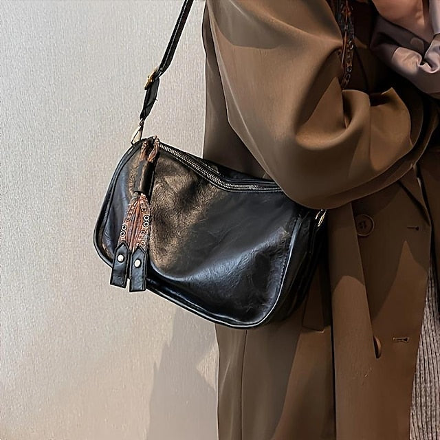 with Vintage Leather Bohemian Strap Handbag – PU Women's FashionChic