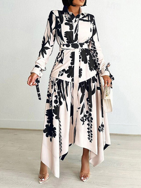 Women's Midi Dress Shirt Dress Floral Dress Print Dress