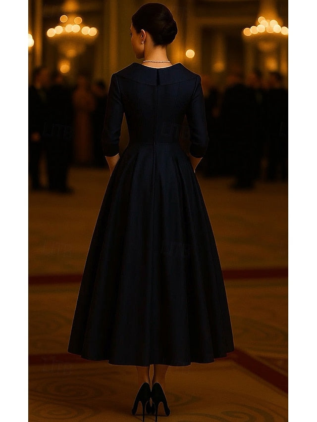 the of Vintage Portrait Bride Mother Collar Elegant A-Line Dress FashionChic