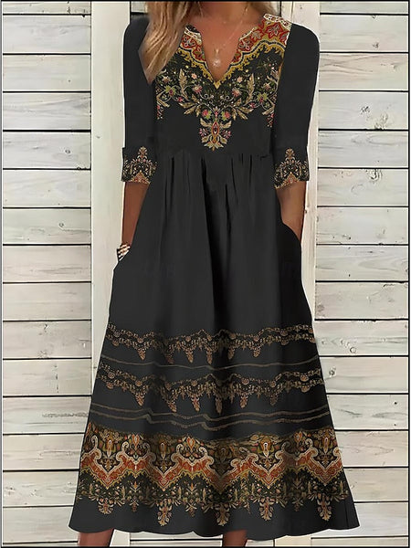 Women's Midi Dress Ethnic Dress Summer Dress Print Dress FashionChic