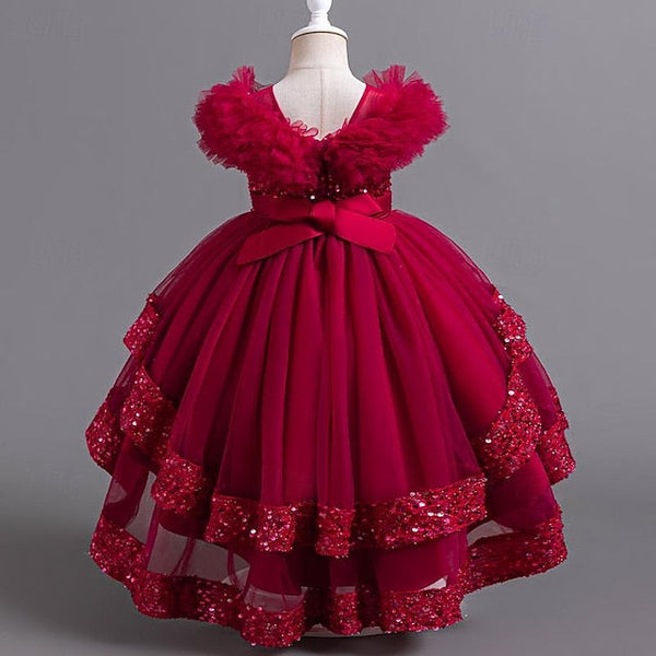 Kids Sleeveless Dress Flower Party Girl Girls' Sequin FashionChic