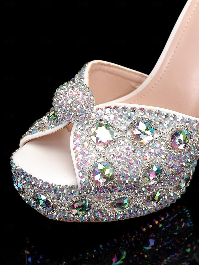 Crystal-Embellished Platform with Women's Sandals Glamorous FashionChic